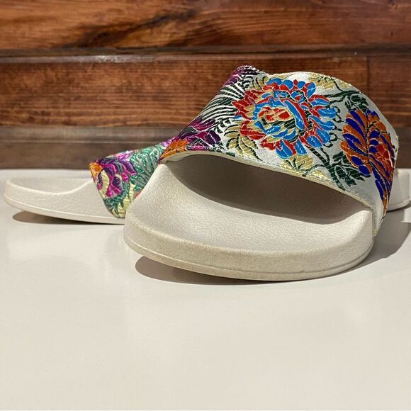 Steve Madden Embroidered Floral Starship Slide Sandals Women's size 10 - Picture 7 of 16